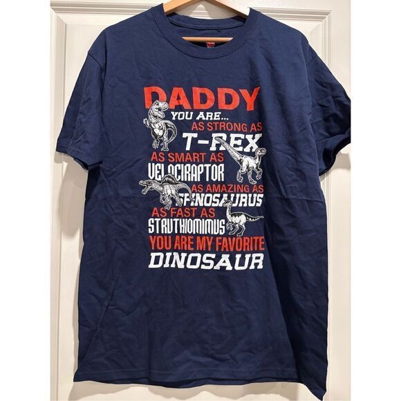 Daddy You Are Strong Like a T-Rex T-shirt size Large - Picture 1 of 2